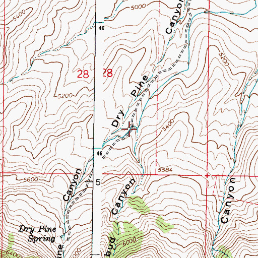 Topographic Map of Rosebud Canyon, ID