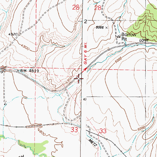 Topographic Map of Ross Fork, ID