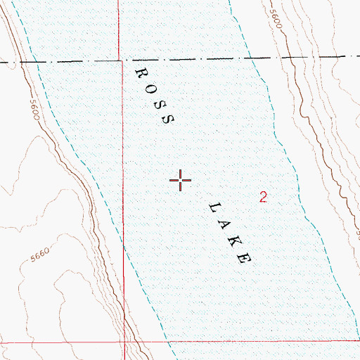 Topographic Map of Ross Lake, ID