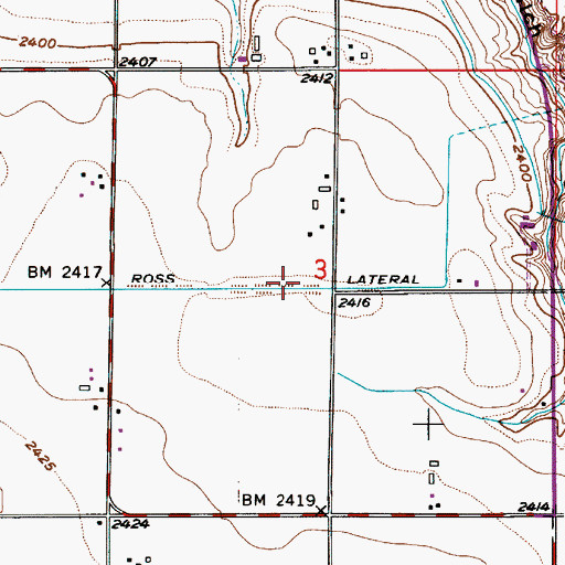 Topographic Map of Ross Lateral, ID