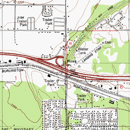 Topographic Map of Ross Point, ID