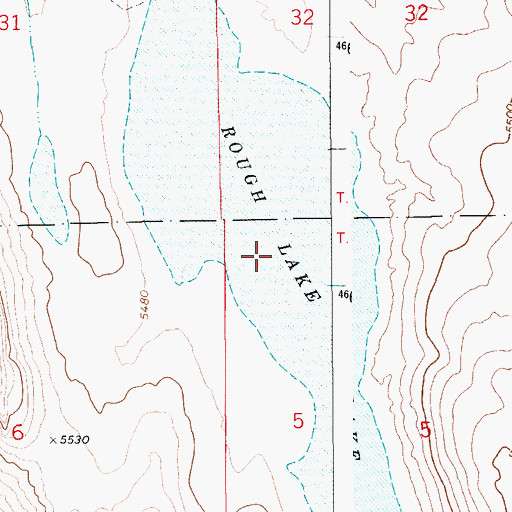 Topographic Map of Rough Lake, ID