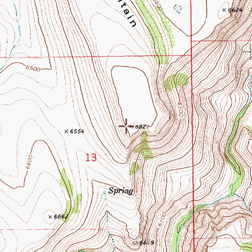 Topographic Map of Rough Mountain, ID