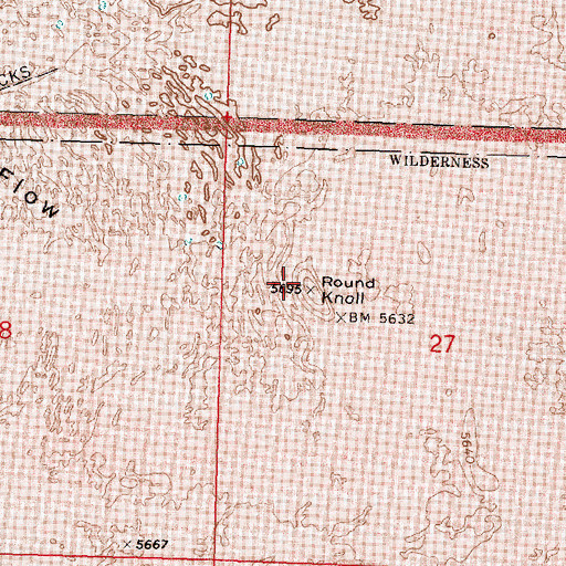 Topographic Map of Round Knoll, ID