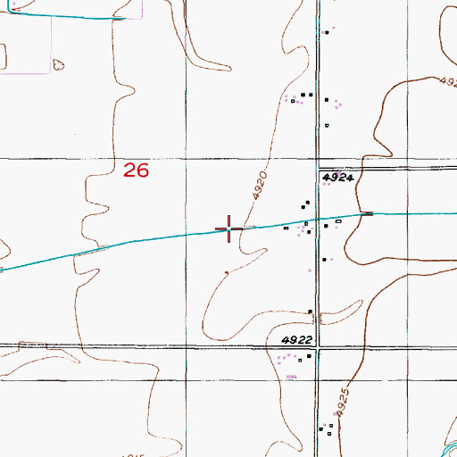 Topographic Map of Rudy Canal, ID