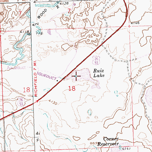 Topographic Map of Ruiz Lake, ID