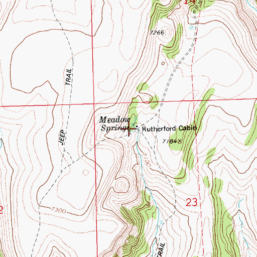Topographic Map of Rutherford Cabin, ID