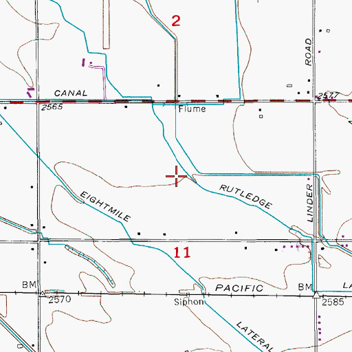 Topographic Map of Rutledge Lateral, ID