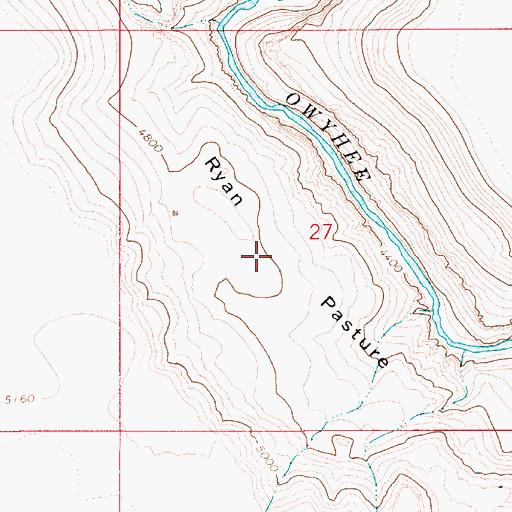 Topographic Map of Ryan Pasture, ID