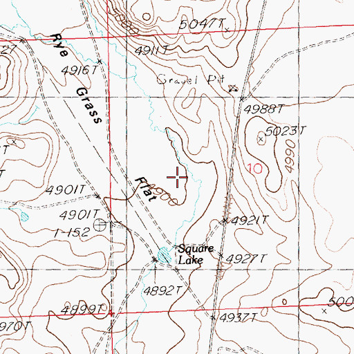 Topographic Map of Rye Grass Flat, ID