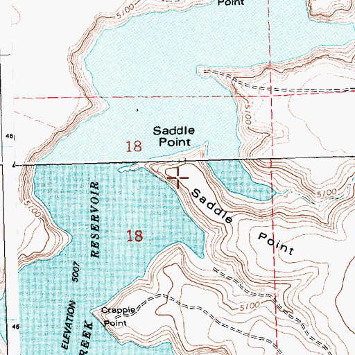 Topographic Map of Saddle Point, ID
