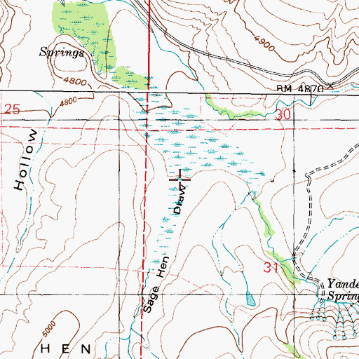 Topographic Map of Sage Hen Draw, ID