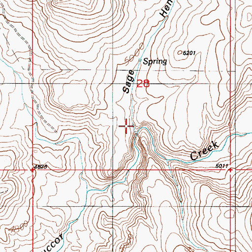 Topographic Map of Sage Hen Gulch, ID