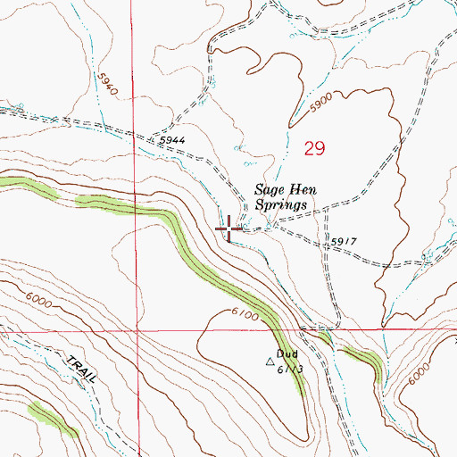 Topographic Map of Sage Hen Springs, ID
