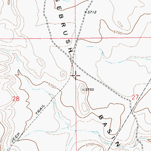 Topographic Map of Sagebrush Basin, ID