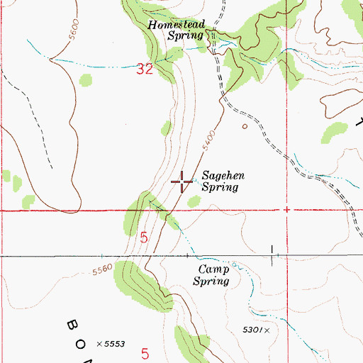 Topographic Map of Sagehen Spring, ID
