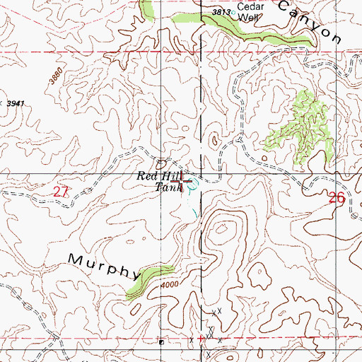 Topographic Map of Red Hill Tank, AZ
