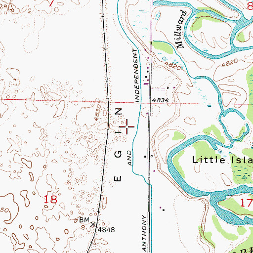Topographic Map of Saint Anthony and Independent Canal, ID
