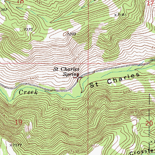 Topographic Map of Saint Charles Spring, ID