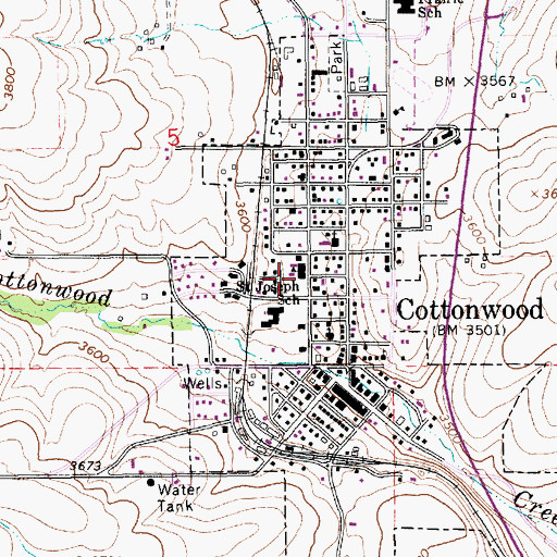 Topographic Map of Saint Joseph School, ID