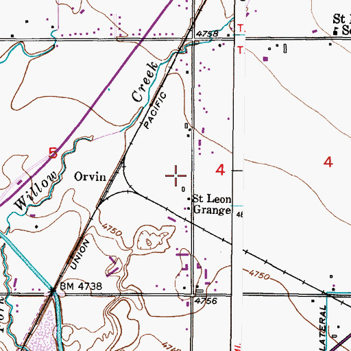 Topographic Map of Saint Leon Grange, ID