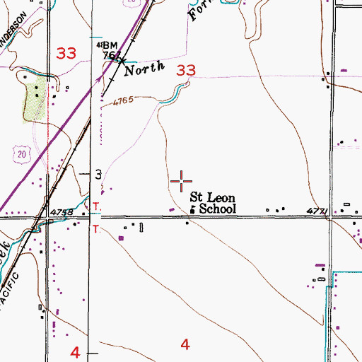 Topographic Map of Saint Leon School, ID
