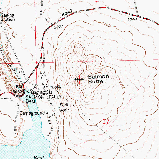 Topographic Map of Salmon Butte, ID