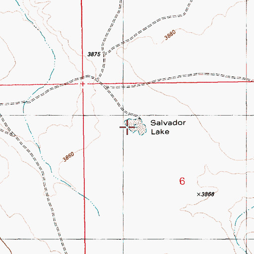 Topographic Map of Salvador Lake, ID