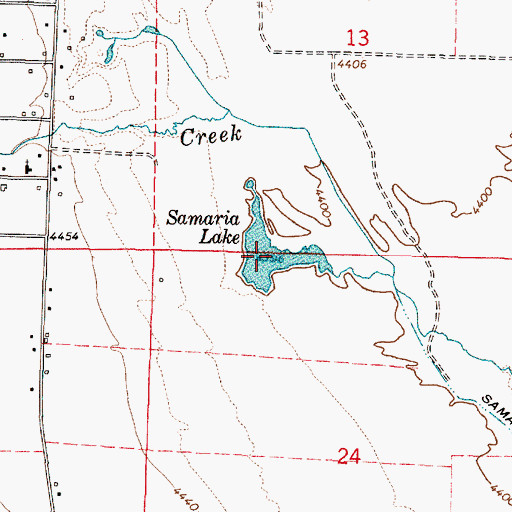 Topographic Map of Samaria Lake, ID