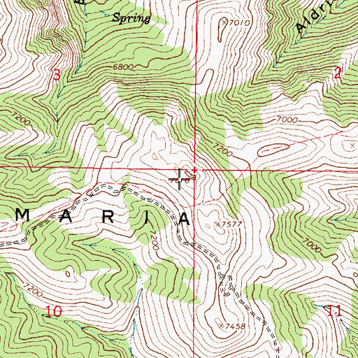 Topographic Map of Samaria Mountains, ID