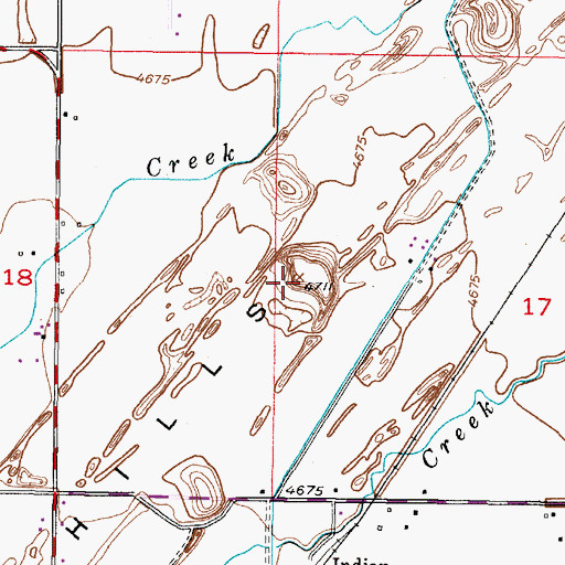 Topographic Map of Sand Hills, ID