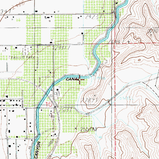 Topographic Map of Sand Hollow Creek, ID