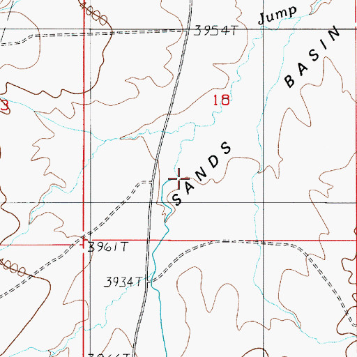 Topographic Map of Sands Basin, ID