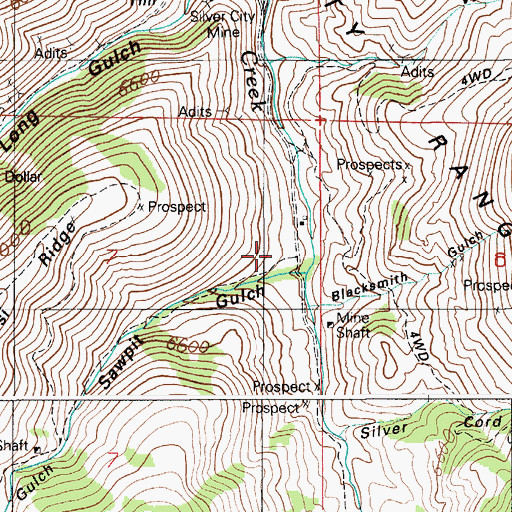 Topographic Map of Sawpit Gulch, ID