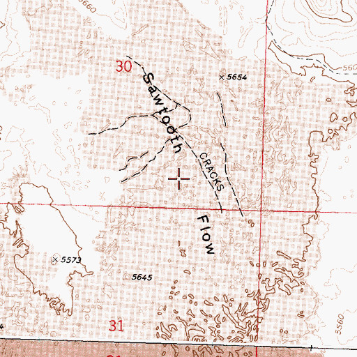 Topographic Map of Sawtooth Flow, ID