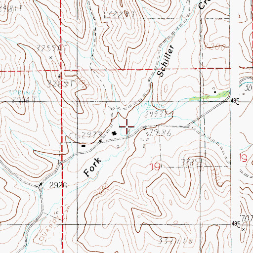 Topographic Map of Schiller Creek, ID
