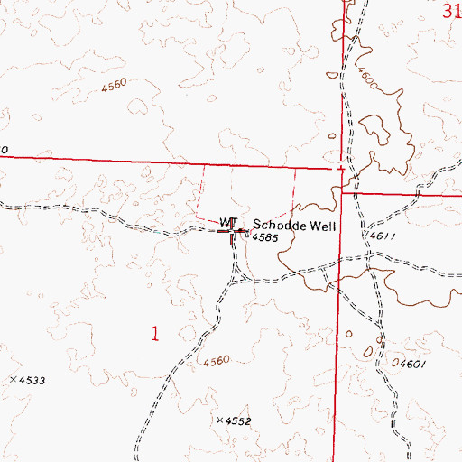 Topographic Map of Schodde Well, ID