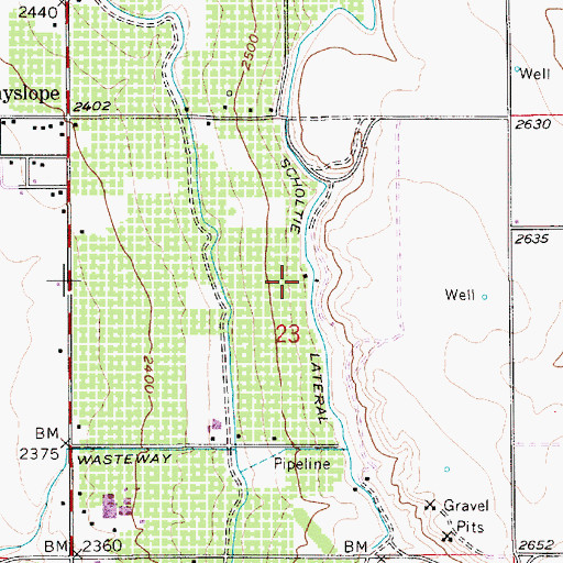 Topographic Map of Scholtie Lateral, ID