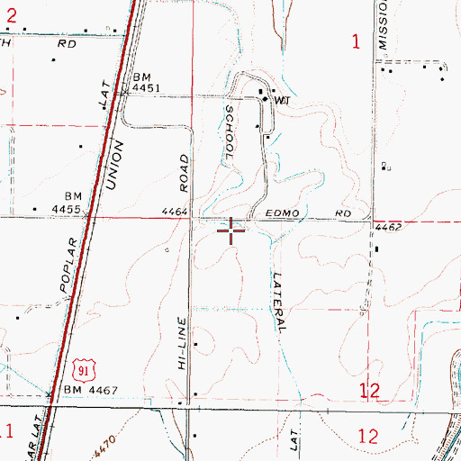 Topographic Map of School Lateral, ID