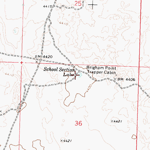 Topographic Map of School Section Lake, ID