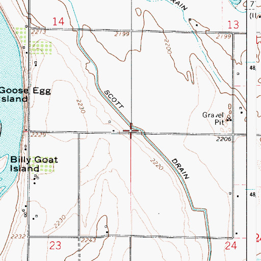 Topographic Map of Scott Drain, ID