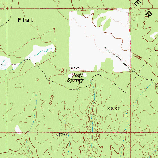 Topographic Map of Scott Spring, ID