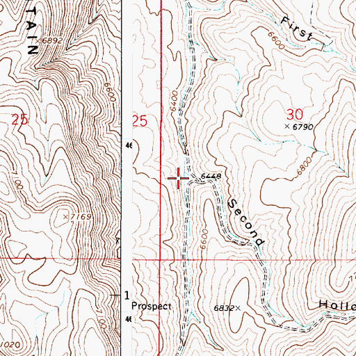 Topographic Map of Second Hollow, ID
