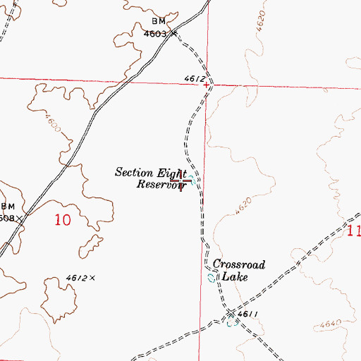 Topographic Map of Section Eight Reservoir, ID