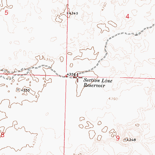 Topographic Map of Section Line Reservoir, ID