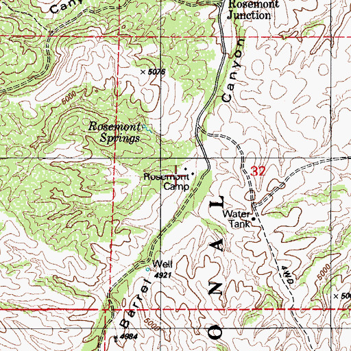 Topographic Map of Rosemont Camp, AZ