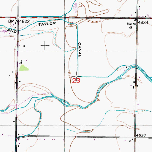 Topographic Map of Selck and Taylor Canal, ID
