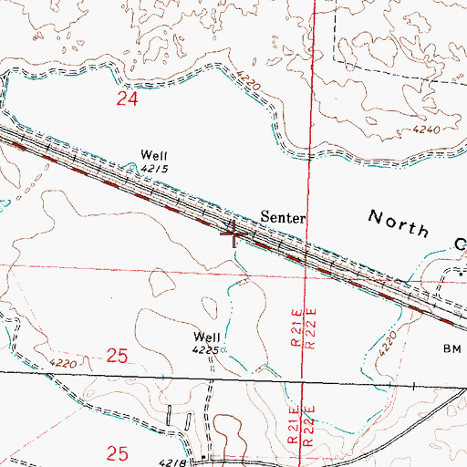 Topographic Map of Senter, ID