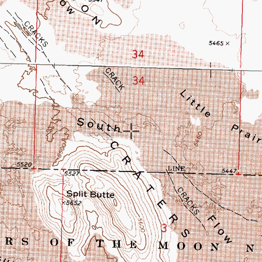 Topographic Map of Sentinel South Flow, ID