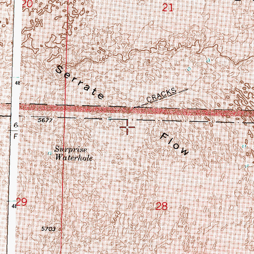 Topographic Map of Serrate Flow, ID